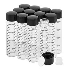 20ml Clear Glass Graduated Vials with Screw Caps and Plastic Stoppers, Small ...