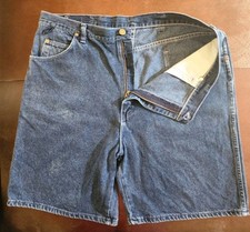 Earth Wash Wrangler Rugged Wear Shorts Mens 36 Blue Vintage Made in USA