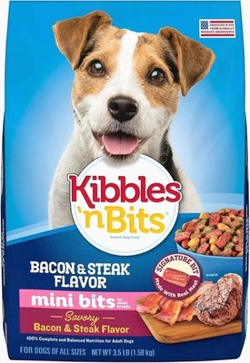 Kibbles 'n Bits Mini Bits Small Breed Dry Dog Food Bacon & Steak Flavor 3.5 lb