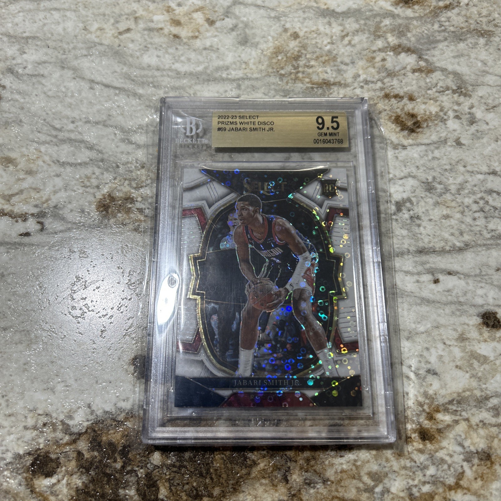 2022-23 Panini Select Jabari Smith Jr Concourse White Disco Prizm Rookie /75 RC