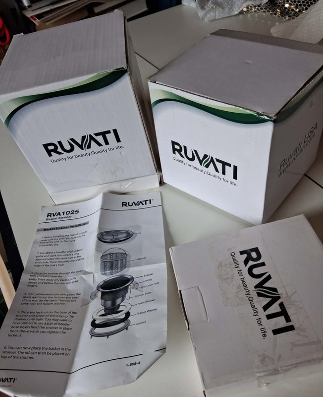 1025 Ruvati Sink Basket Stainless Steel Set of Two New in Box