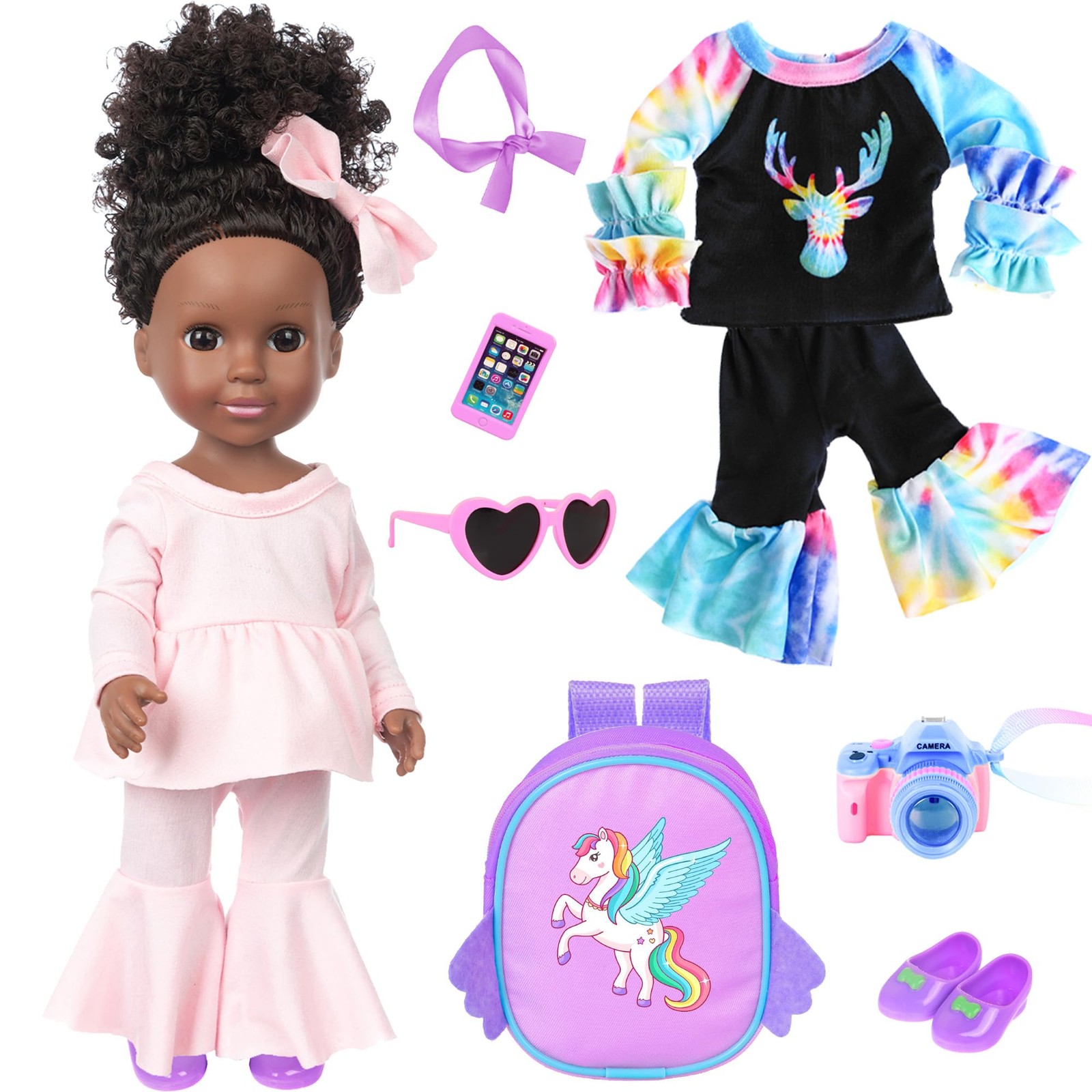 iBayda 14.5 Inch AfricanAmerican Silicone Baby Doll  Realistic Black Girl Dol...