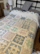 Vintage Patchwork  Quilt Double Bedspread Throw Cover Comforter 