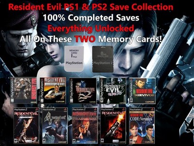 Resident Evil 2 Nemesis PS1 PS2 Memory Card Cheats 100% Unlocked