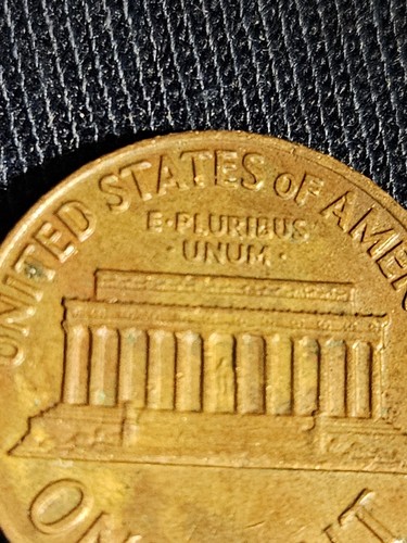 1971 Penny Errors, No Mint Mark, Struck Off Center, Letters On Rim, (VF) - Picture 10 of 12