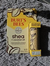 Burt's Bees Shea  Coconut Oil Paper Tube Moisturizing Lip Balm E16F