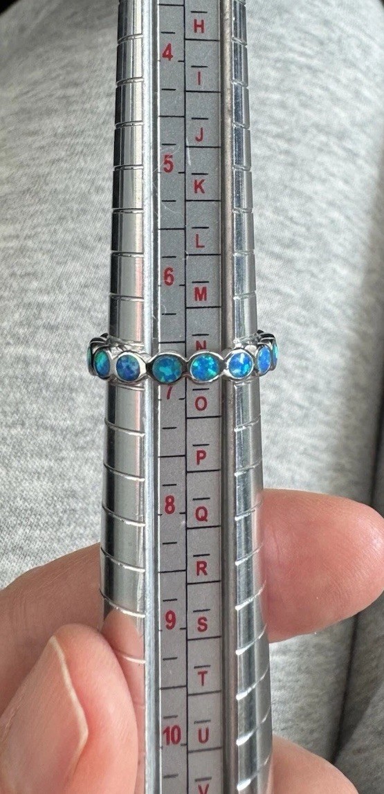 Opal Ring, Fire Opal, Silver Ring Size 7, Eternit… - image 3