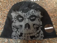 Affliction x Misfits Black Reversible Skully Beanie Hat Unisex OS Knit NWT