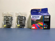 2-Pack Genuine Epson 220 Ink Cyan Yellow OEM Sealed T220 No Magenta