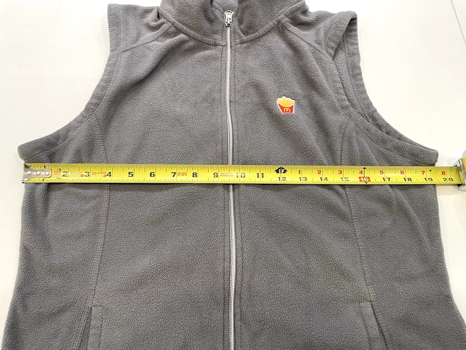 McDonalds Women's Fleece Zip Up Vest Large Gray w/Pockets Uniform Port Authority - Image 4 of 4