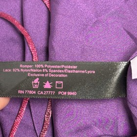 Dreamgirl Lingerie Romper Purple Satin & Lace Corset Lace Up Romantic Sexy XL