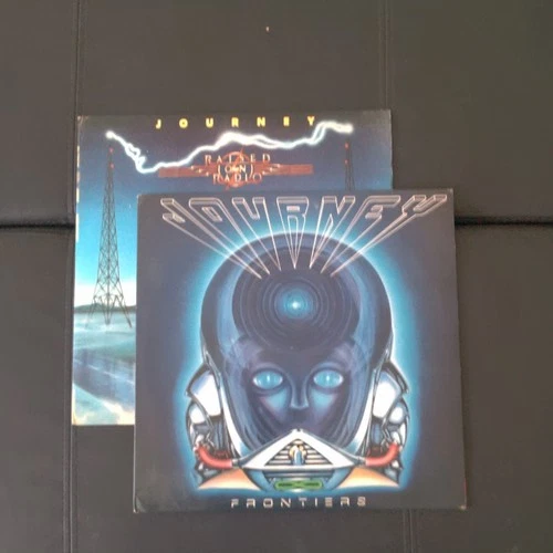 2 Album Lot Journey Raised on Radio & Frontiers Columbia Rock LP Vinyl 12" 1980s
