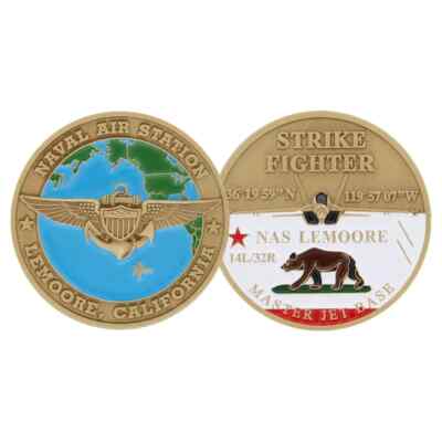 NAVY NAVAL AIR STATION NAS LEMOORE  STRIKE FIGHTER 1.75'' CHALLENGE COIN