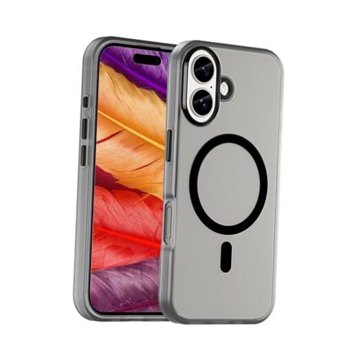 Funda Magnética Fuerte para iPhone 16 MagSafe 10 pies Resistente a Caídas Recubrimiento Mate Negra
