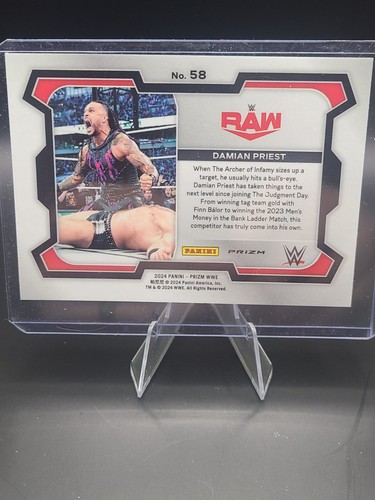 2024 Damian Priest Panini Prizm WWE Green Cracked Ice Parallel - Picture 2 of 2