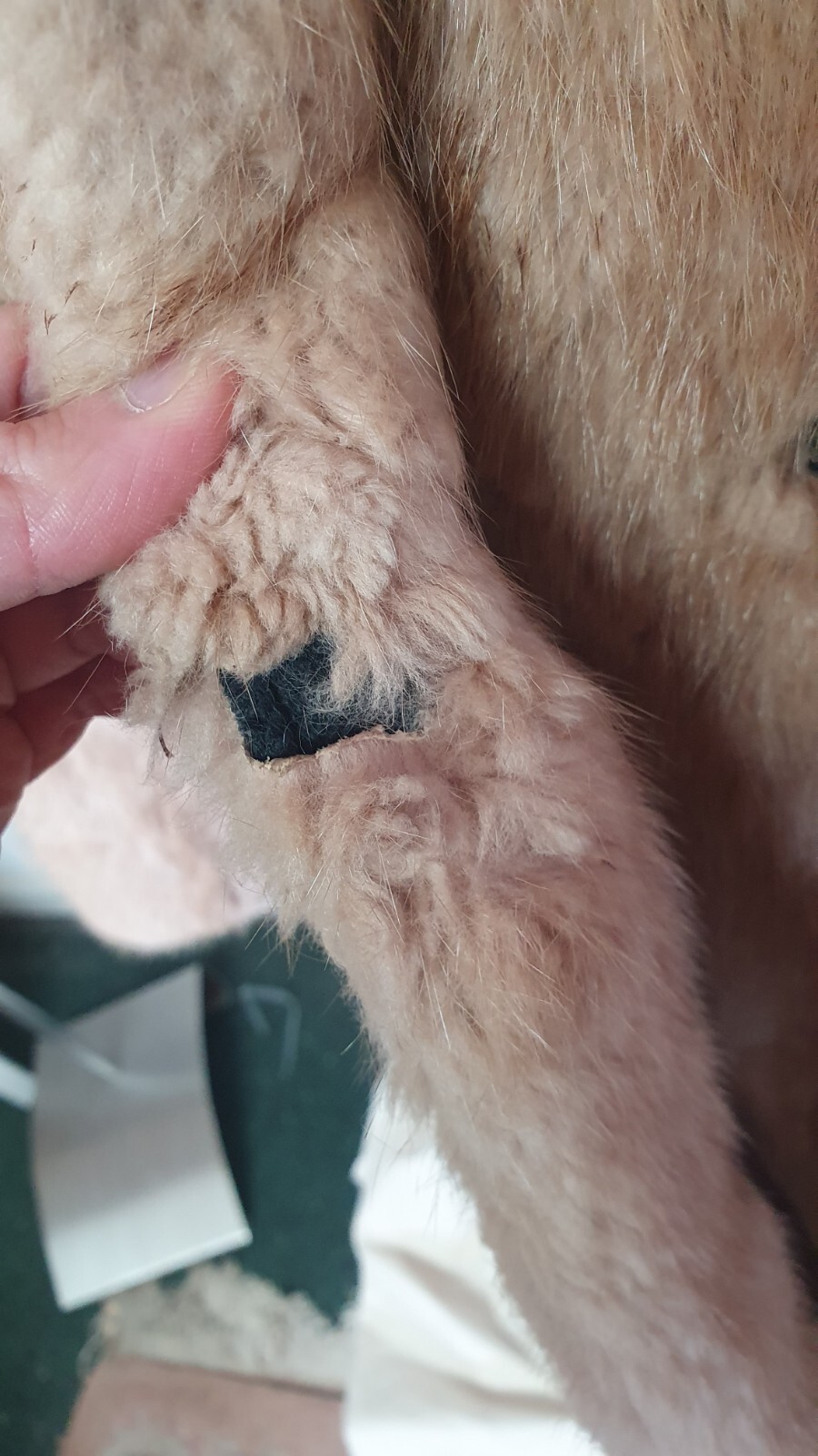 ALTRA Cappotto pelliccia donna senza marchio busto 42" lunghezza 37" da pozzo a pozzo 21" beige 0888