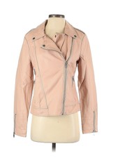 Nwt Just Fab Women Pink Faux Leather Jacket S