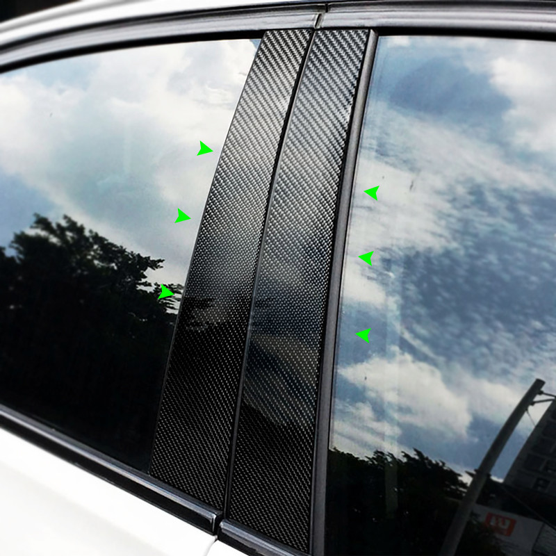 Carbon Fiber Window B Pillars Cover Decor Luxury Trim For BMW 3 Series