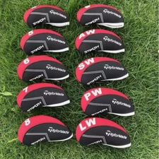 New 10pcs Red Neoprene Golf Club Iron Head Covers 4-9 PW-LW FOR TLM golf Iron