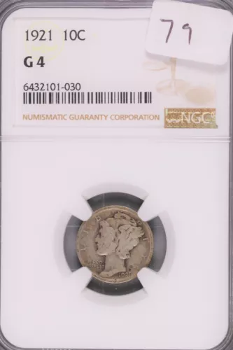 1921 Mercury Silver Dime NGC G-4 #030