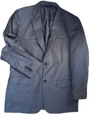 Men  s JOSEPH  FEISS GOLD Gray Check Sport Coat/Suit Jacket 100 Wool 42 Long