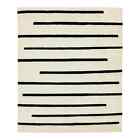 Modern Ivory Moroccan Style Wool Rug With Striped Design