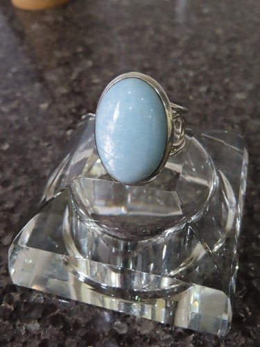 Vintage Hand Crafted - 925 Silver Aquamarine Cabochon Ring Size U - 11.6g - Picture 15 of 19