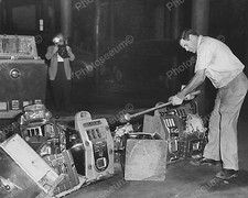 Destroying Slots Out On The Street 8" - 10" B&W Photo Reprint