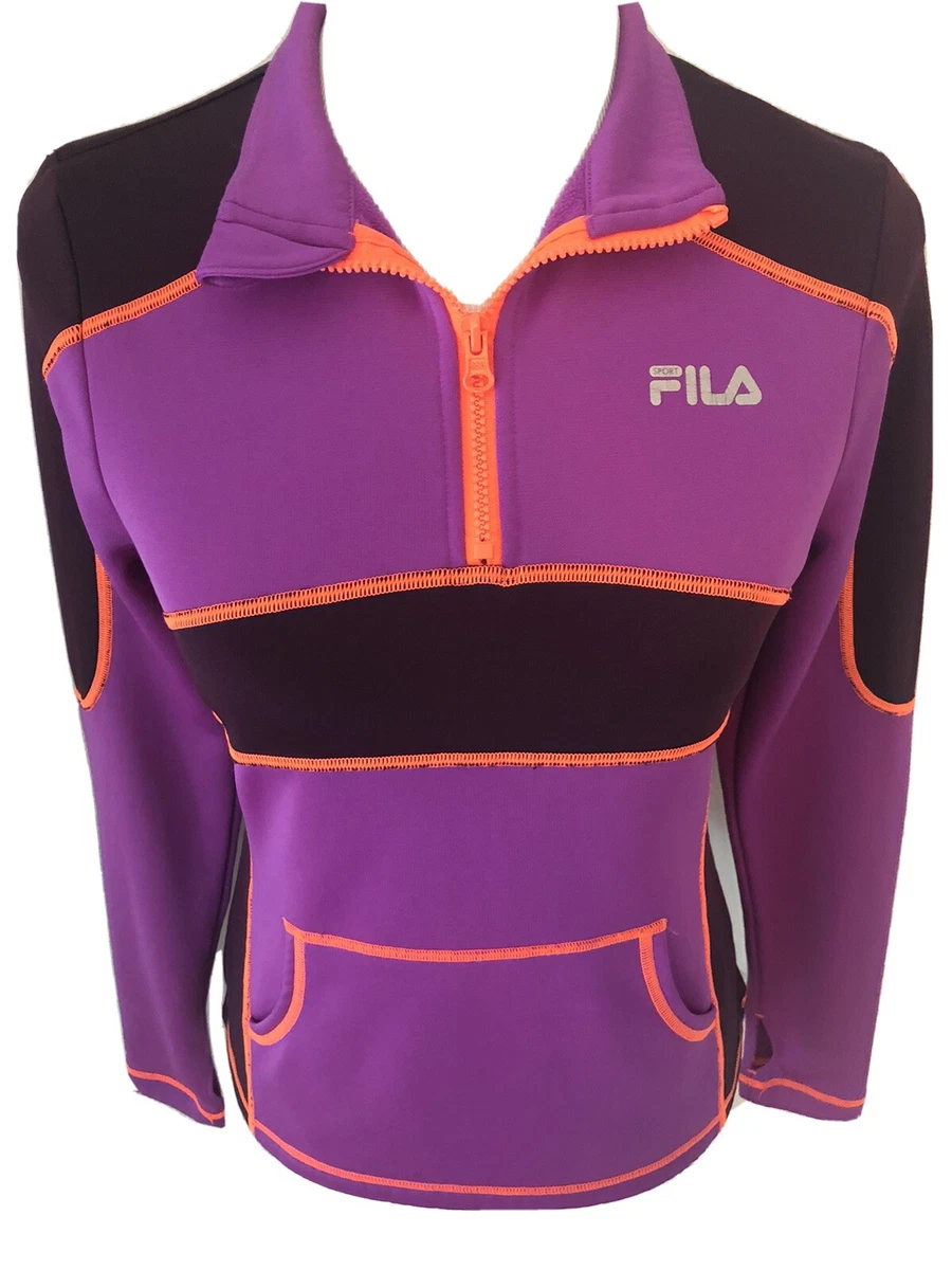 Fila Sport Pullover Multicolor Purple Orange Women s Small 1 4 ZIP