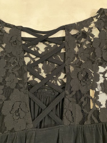 Denim & Supply Ralph Lauren Black Mesh Floral Blouse Top Size Small Lace NWT - Picture 3 of 10