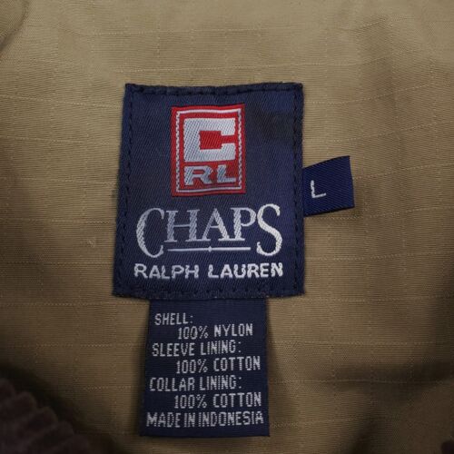 Chaps Ralph Lauren Jacket Mens Large Khaki Field Chore Barn Coat Hook Loop Clasp - Picture 9 of 22