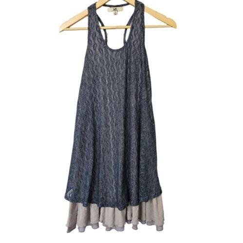 Ya Los Angeles Blue Lace Sleeveless Layered Dress… - image 1