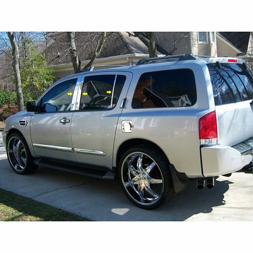 6PCS Fit For Nissan Armada 2005-2015 Silvery Pillar Posts Door Window Trim Cover - Picture 6 of 6