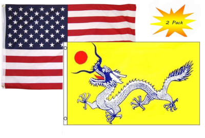 Set Di 2 Bandiere 3x5 Piedi: USA America E Nicaragua – Polyestere 100% – Trade Winds