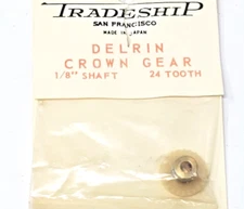 24 Tooth Delrin Crown Gear Tradeship Slot Car 0.5 Module 1/8" Shaft + Set Screw