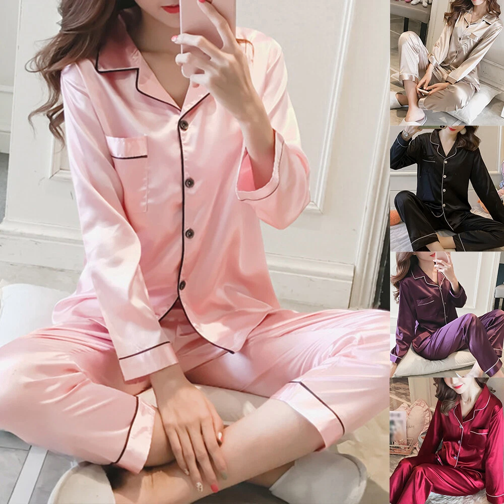 satin pyjama damen