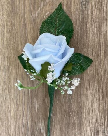 Künstliche Kunstblume Rose und Gypsophila Knopflöcher, weiß, verschiedene Farben - Bild 13 von 40