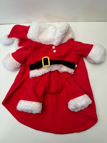 Dog Cat Christmas Costumes Pet Santa Claus Outfit Funny Fancy Clothes with Cap