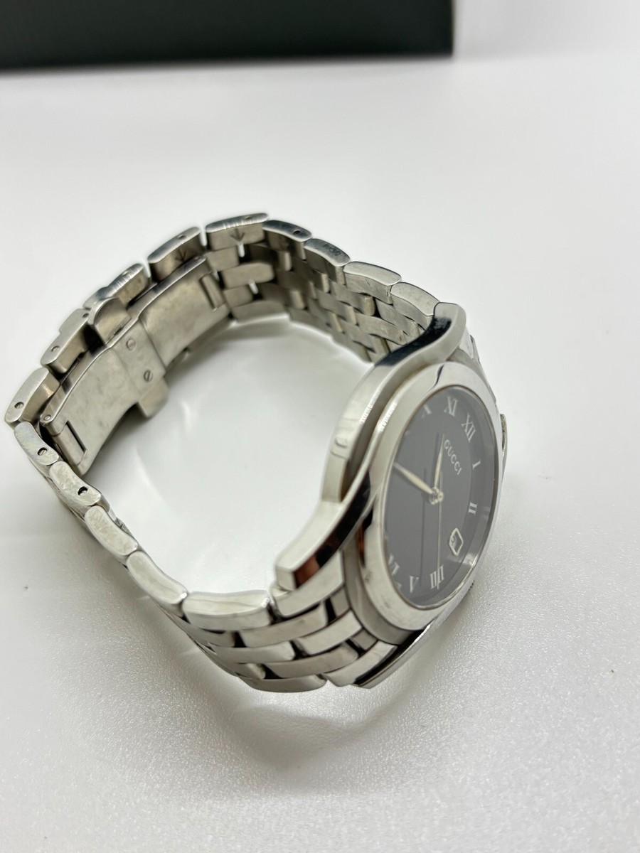 Exc+5 w/Box ] Gucci 5500M Watch Quartz 34mm Mens Black Dial Watch
