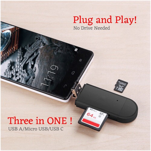 Micro SD Card Reader CF/SD/TF Card Adapter to USB Type C/A Micro USB Converter - Picture 2 of 12
