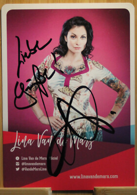 Lina van de Mars Orig Autogramm signiert Motorsport TV - AK