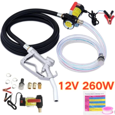 12v ELeCTRIC DIESEL FUEL TRANSFER PUMP OIL DISPENSER 45L/MIN FUEL EXTRACTOR 260W