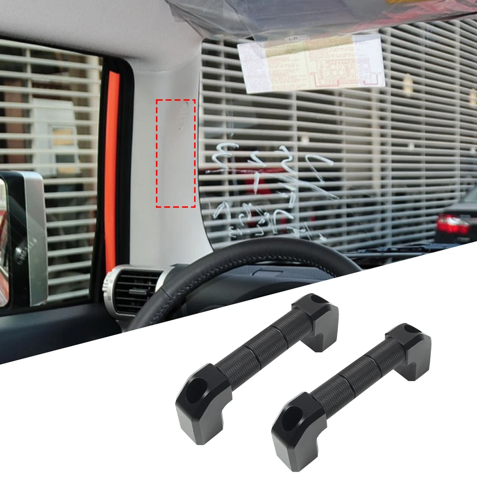 适用于丰田 FJ Cruiser 2007 - 2021 黑色合金汽车 A 支柱抓取手柄替换件 — 第 3/4 张图片