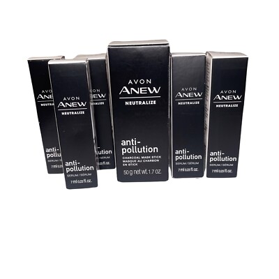 Avon Anew Neutralize Anti Pollution Charcoal Mask Stick +5 Neutralize Serums-New