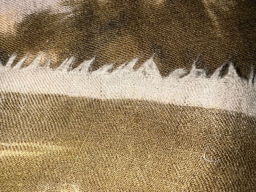 Ancien foulard étamine de laine 70 cm x 70 cm - Picture 6 of 6