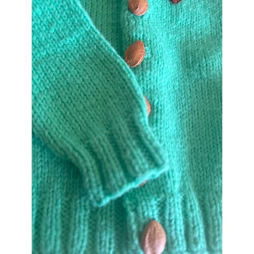 Handmade Green Child Size 3 Cardigan Sweater Golf Club Chest Patch - Picture 5 of 6
