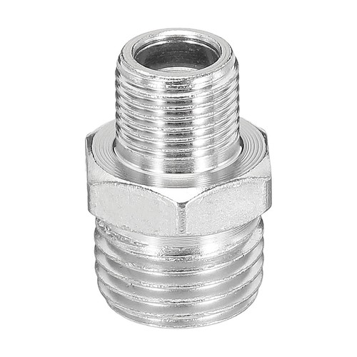 1/8 to 1/4 Air Brush Hose Adapter 1/8" BSP Male to 1/4" BSP Male - Afbeelding 1 van 5