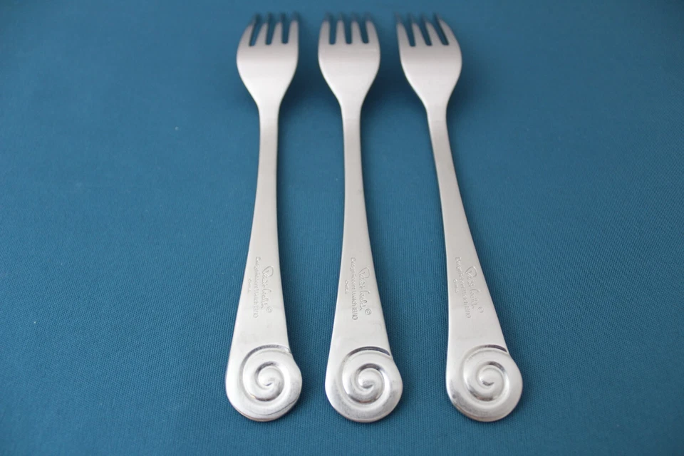 3 Dinner Forks Robert Welch AMMONITE SATIN 18/10 Stainless China 8" - Image 4 of 4