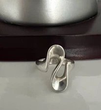 Georg Jensen #221  Koppel Design S Swish Sterling Silver Ring size 5.5 - 6   