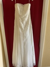 David's Bridal GALINA Ivory Tulle Lace Garden Beach Wedding Dress Size 14